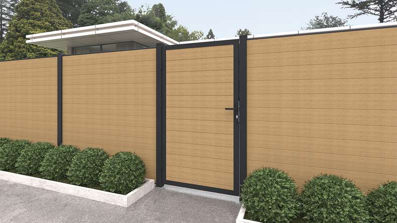 planeo INFINITY - Recinzione a innesto WPC CoEx sabbia 176 x 183 cm