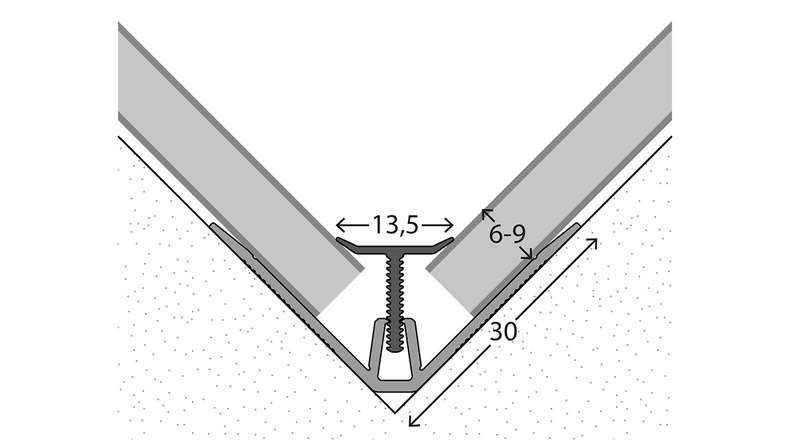 sistema di profili a parete planeo angolo interno 369 - 260 cm