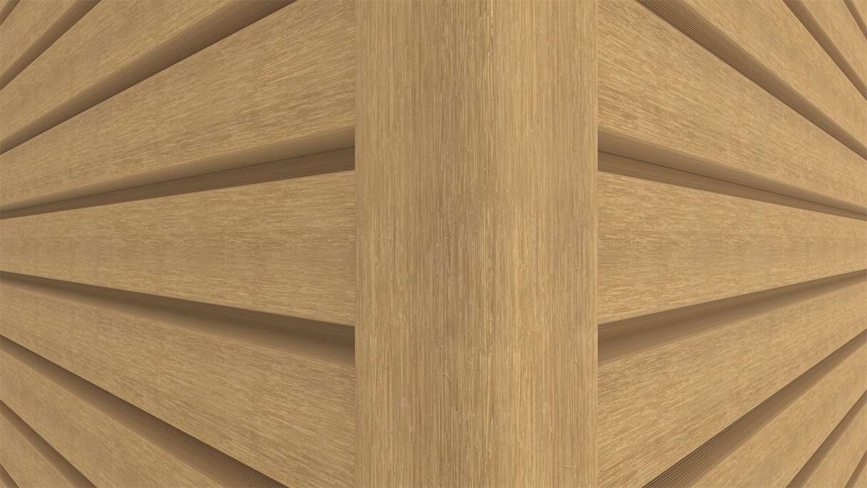 planeo LINEA Wide - Rivestimento per facciate in WPC CoEx, colore sabbia, 2900 x 181 mm