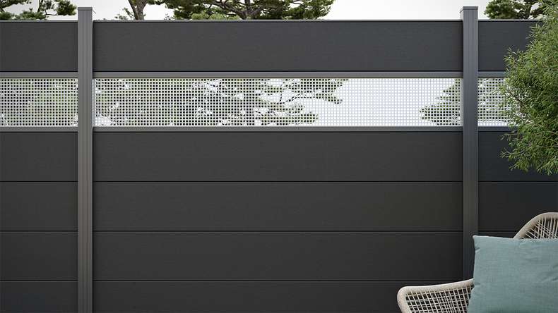 planeo Gardence Strong XL - Recinzione in BPC standard Grigio antracite