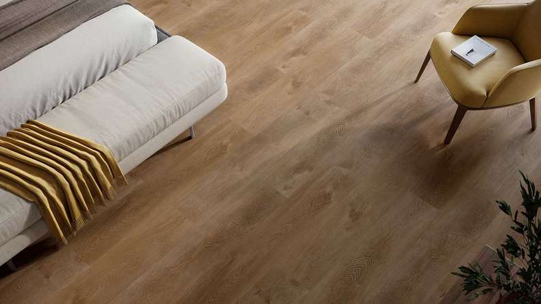 planeo Vinile rigido Klick - HOMEtec Basic 30 IXPE Rovere prato caldo | Isolamento acustico integrato (RP-E30-1)