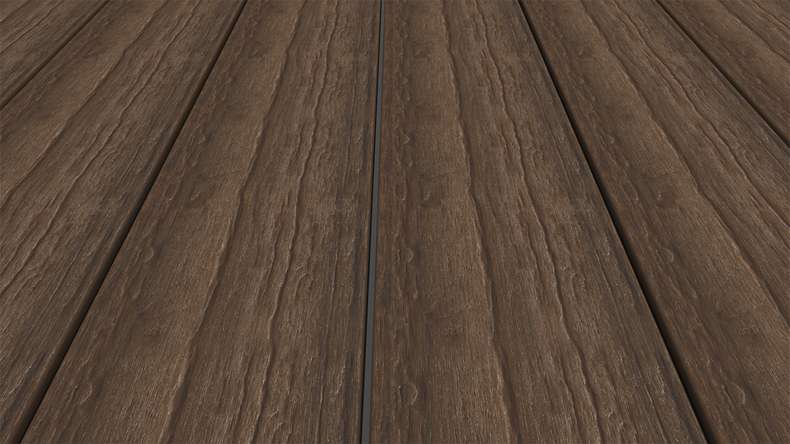 planeo ANTIKWoodline - Doghe per terrazza rivestite in WPC CoEx, doghe massicce - Ipe marrone 3 m - rustico/spazzolato liscio