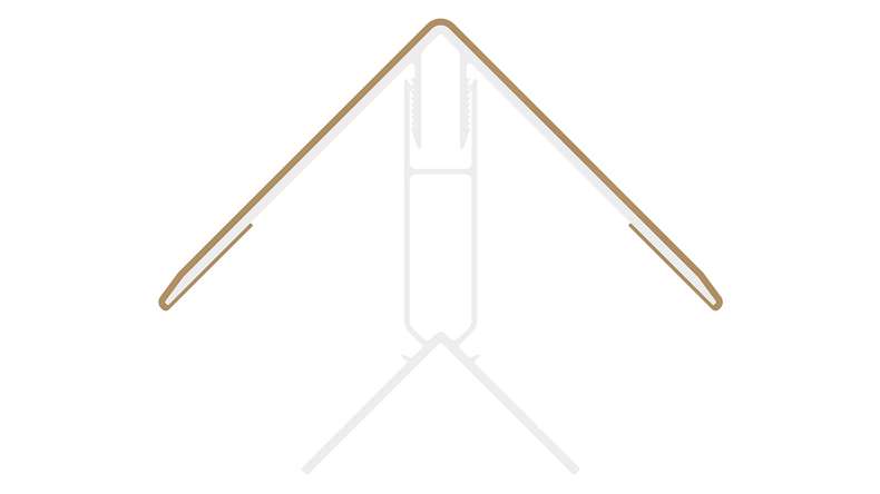 planeo LINEA - Profilo angolare esterno in alluminio CoEx, color sabbia, 3000 x 66 x 66 mm