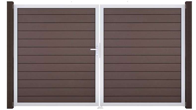 planeo Gardence Strong - Porta BPC - DIN Sinistro 2 ante Terra con telaio in alluminio argento