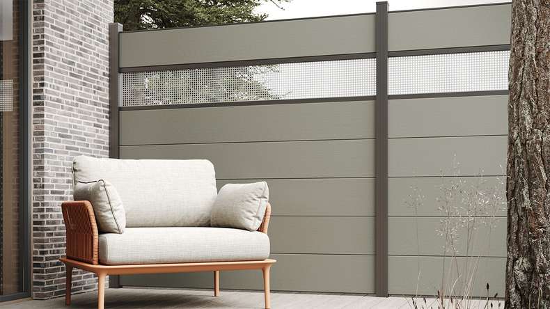 planeo Gardence Strong XL - Recinzione in BPC Grigio