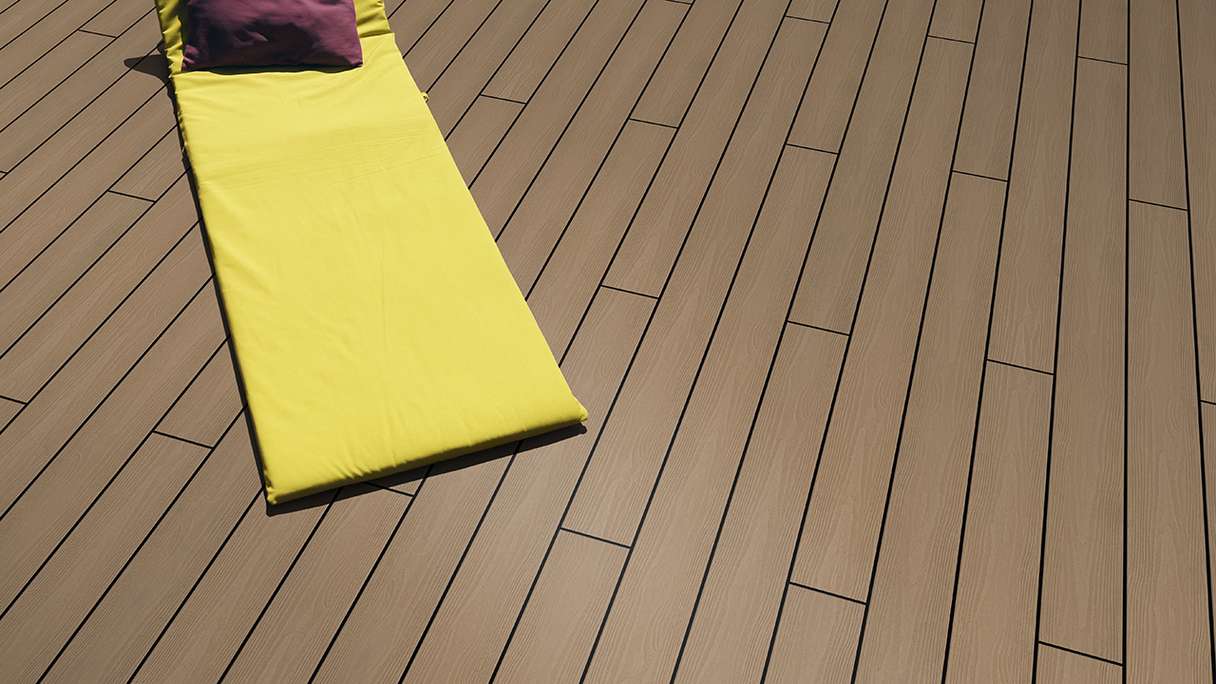planeo Authentic Wood - Listelli per terrazze BPC massicci - Nature White strutturato