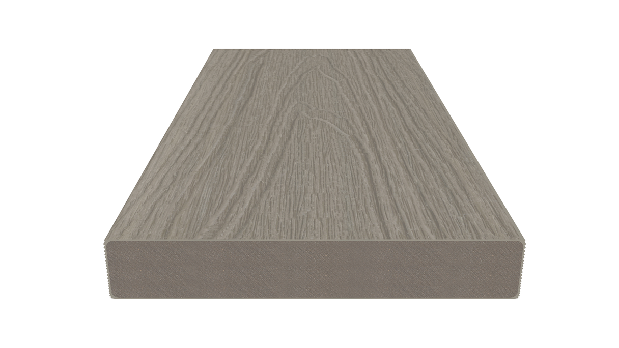 planeo UNIDeck - Listello per terrazza rivestito in WPC CoEx, grigio chiaro, 3 m - strutturato/liscio spazzolato