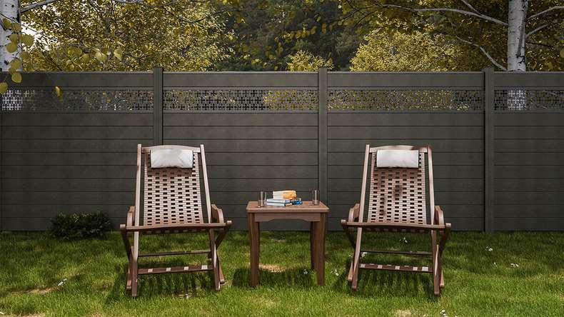 planeo Gardence Strong - recinzione a innesto BPC Oriental grigio antracite 180 x 180 cm