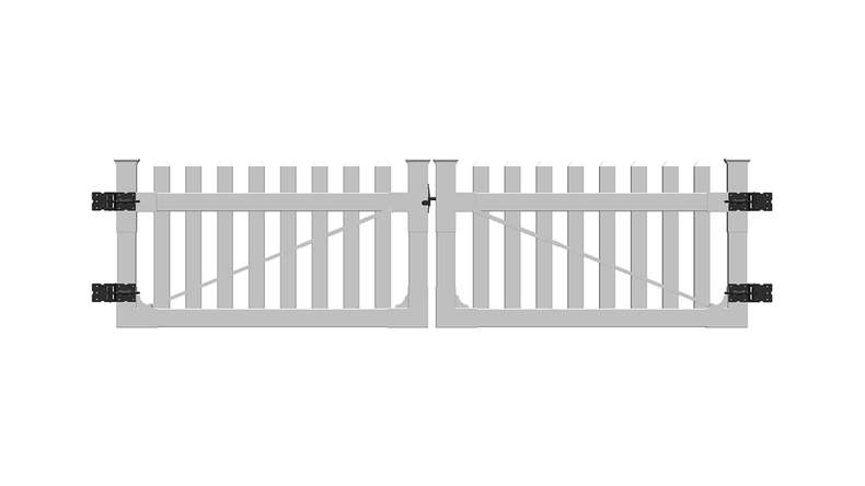 planeo Privara - Cancello per giardino in PVC bianco - resistente ai raggi UV | 300 x 80 cm