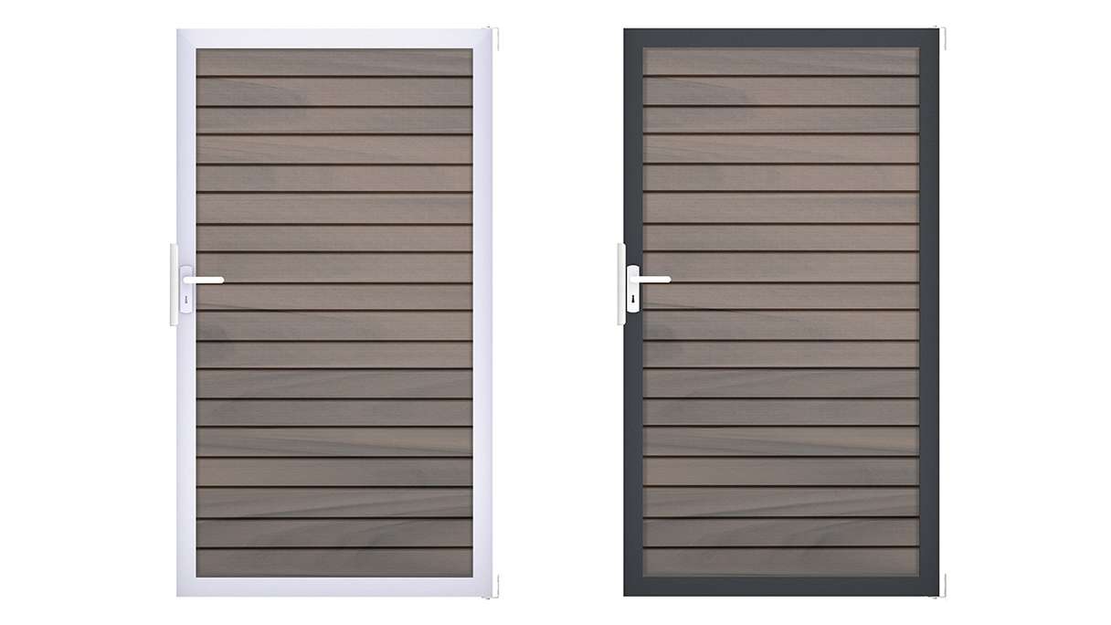 planeo Gardence Trendy - Cancello universale BPC-Rhombus - Bicolore coestruso con telaio in alluminio 100 x 180 4 cm