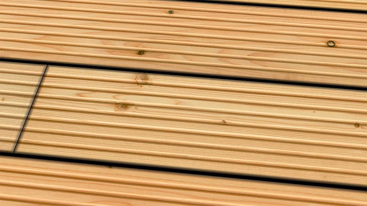 Decking in legno TerraWood - abete Douglas canadese - scanalato / scanalato