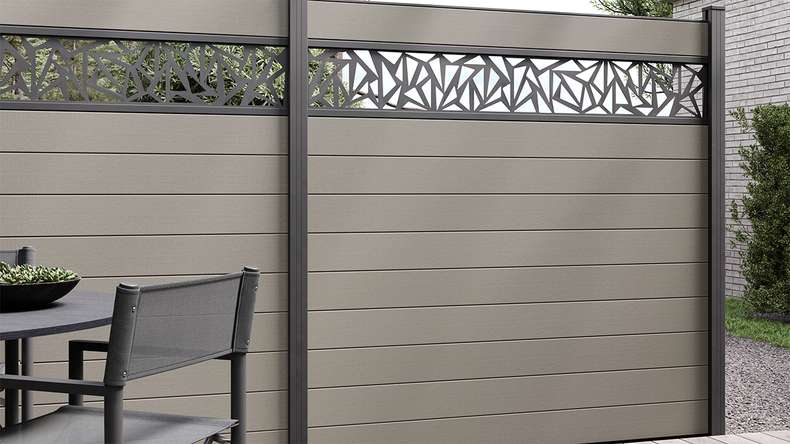 planeo Gardence Strong - Recinzione in BPC quadrato Grigio