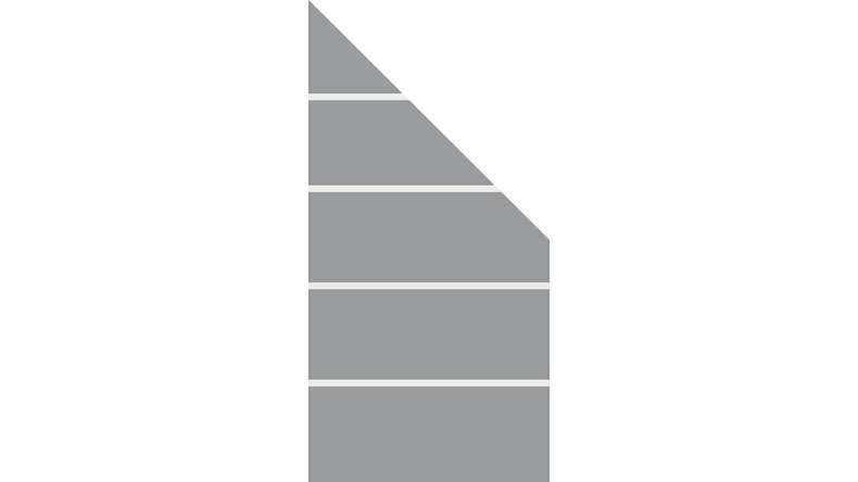 planeo Gardence Flair - Recinzione in vetro Destro Smussata strisce di blocco 90 x 180cm