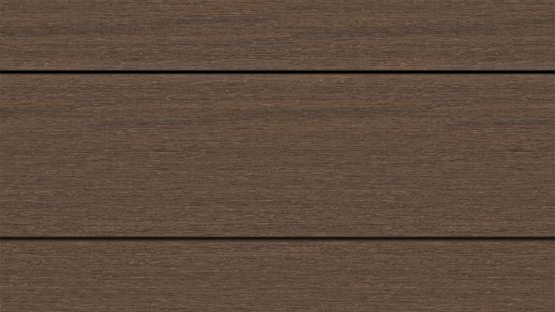 planeo WOODLine Nature - Pannello per decking rivestito in WPC CoEx a camera cava - Ipe Brown 3m strutturato/liscio spazzolato