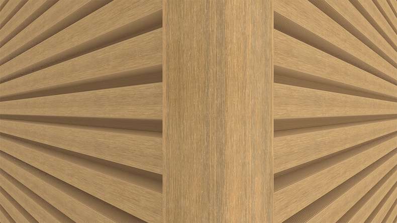 planeo LINEA - Profilo angolare esterno in alluminio CoEx, color sabbia, 3000 x 66 x 66 mm