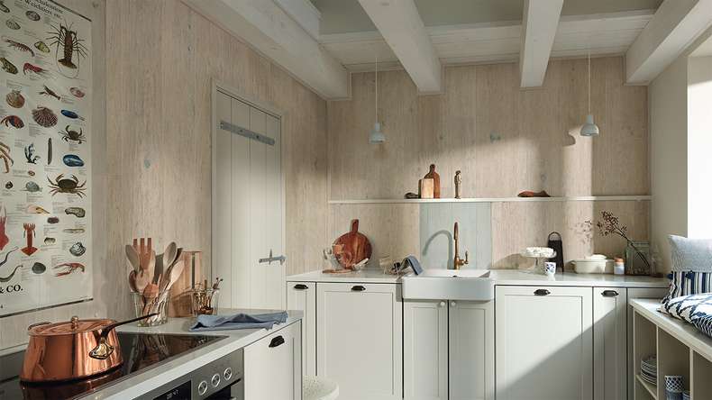 Pannelli di sistema MEISTER Craft SP 400 - rovere bianco autentico - 1090 x 210 x 7,5 mm | 8 pezzi (300031-1090210-20130)