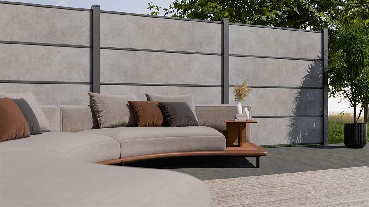 planeo Gardence Resistant - profilo singolo grigio cemento 180 x 45 x 8 mm