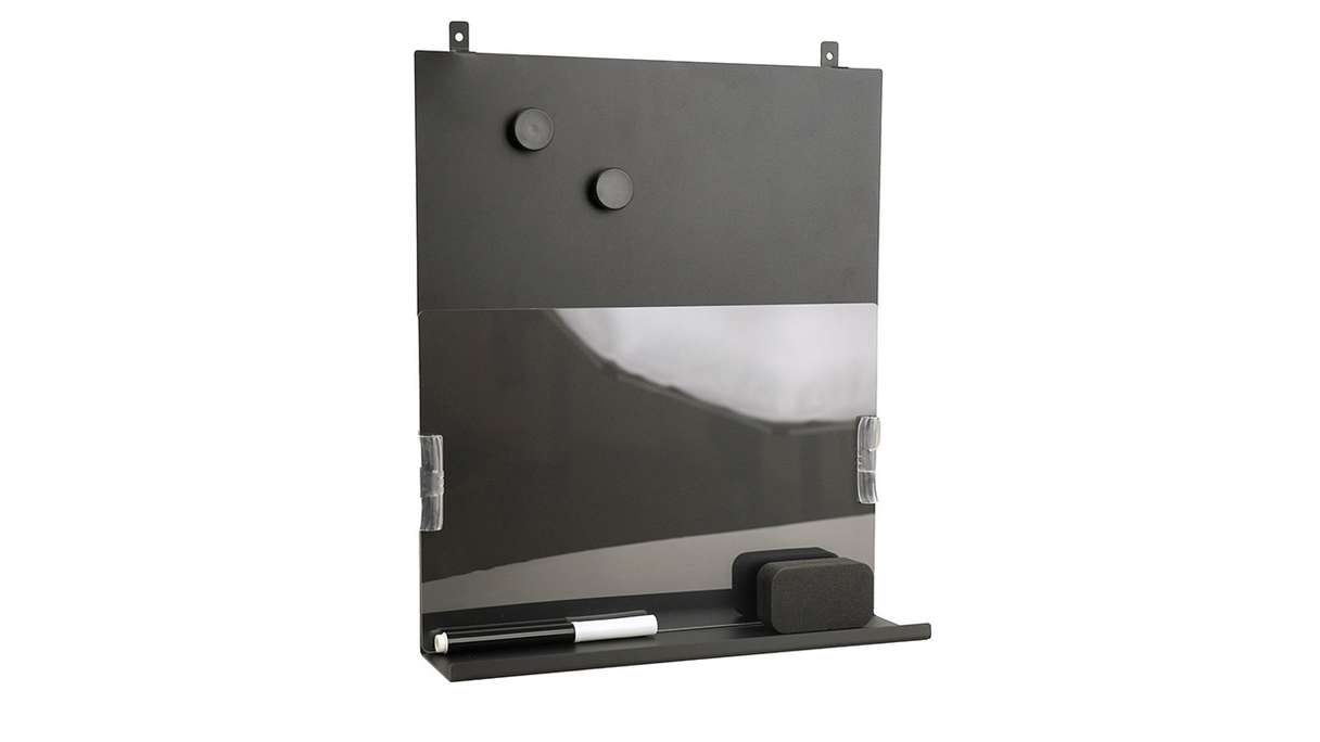 lavagna magnetica planeo con ripiano - nero incl. 2 magneti