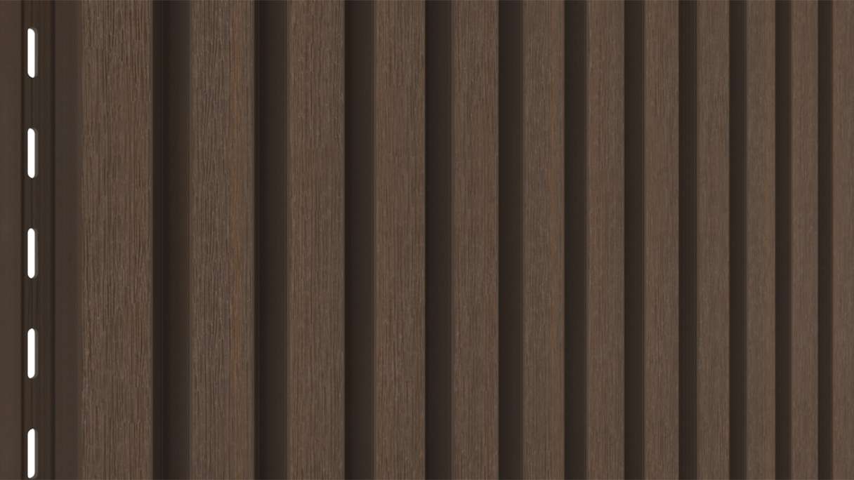 planeo LINEA Slim - Rivestimento per facciate in WPC CoEx, colore Ipe marrone, 2900 x 215 mm