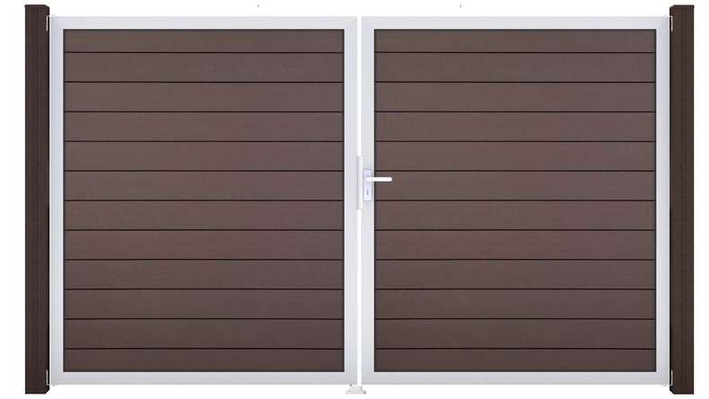planeo Gardence Strong - Porta BPC - DIN Destro 2 ante Terra con telaio in alluminio argento