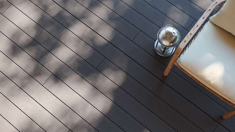 planeo LightWood WPC tavola cava - Grigio chiaro 3m scanalato/scanalato
