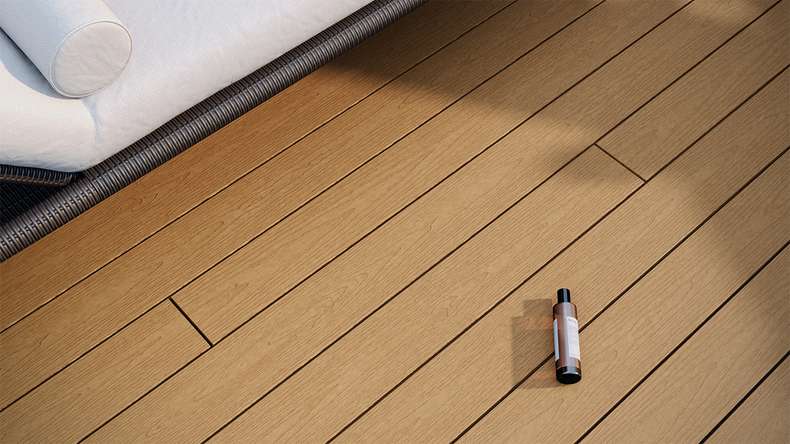 planeo CoEXWood WPC tavola con rivestimento solido - Sabbia/Caramello 4.8m strutturato
