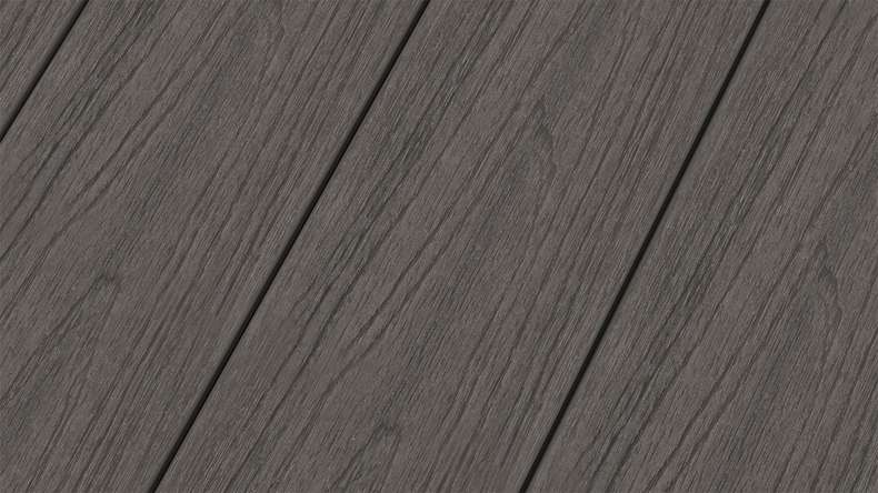 planeo MAXLine Nature - Pannello per decking XL rivestito in WPC CoEx a camera cava - grigio scuro 3m strutturato/liscio spazzolato