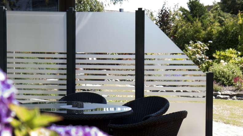 planeo Gardence Flair - Recinzione in vetro verticale strisce 120 x 180cm