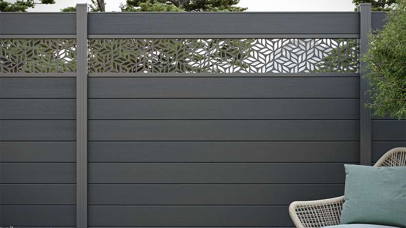 planeo Gardence Strong - Recinzione in BPC quadrata Grigio antracite