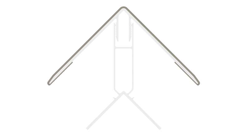 planeo LINEA - Profilo angolare esterno in alluminio CoEx, grigio chiaro, 3000 x 66 x 66 mm