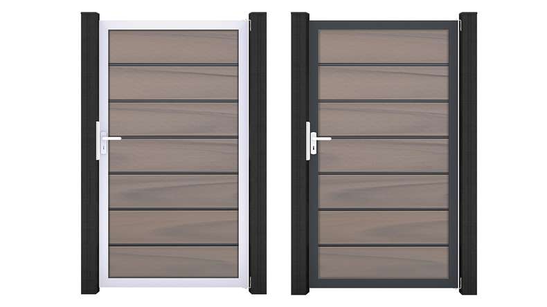 planeo Gardence Deluxe - Cancello universale BPC bicolore co-ex con telaio in alluminio