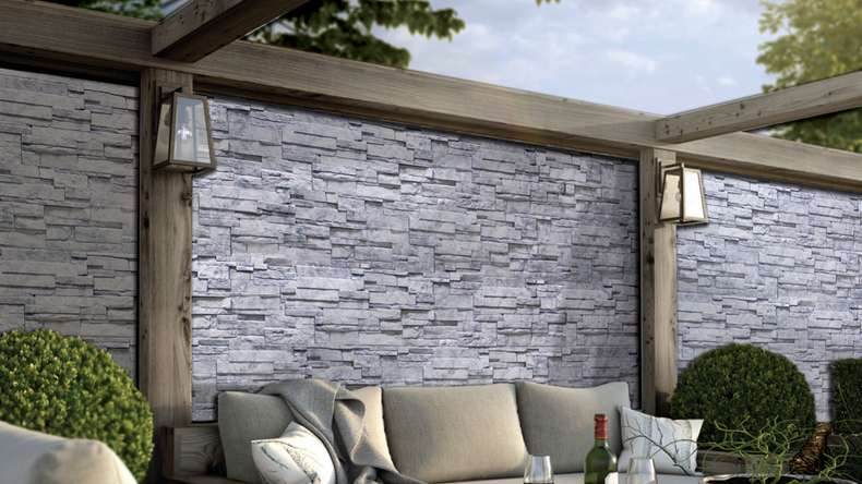planeo rivestimento murale Novistone DS pietra laminata Carrara Collection Grigio - 1054 x 334 mm