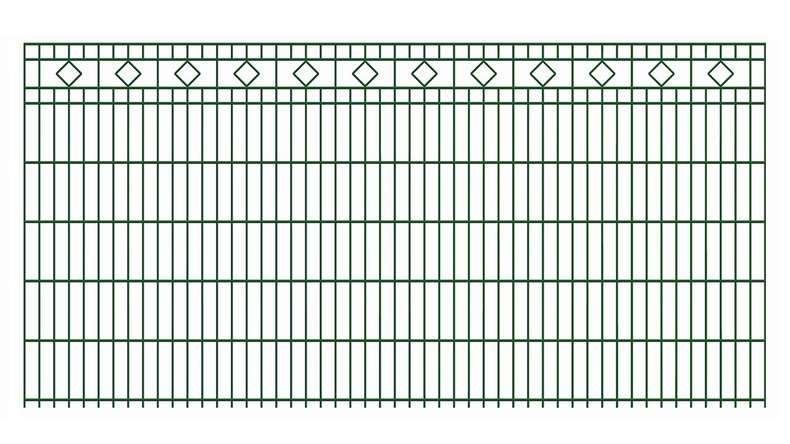 recinzione a doppio picchetto planeo quadrato 6/6/6 RAL 6005 verde muschio