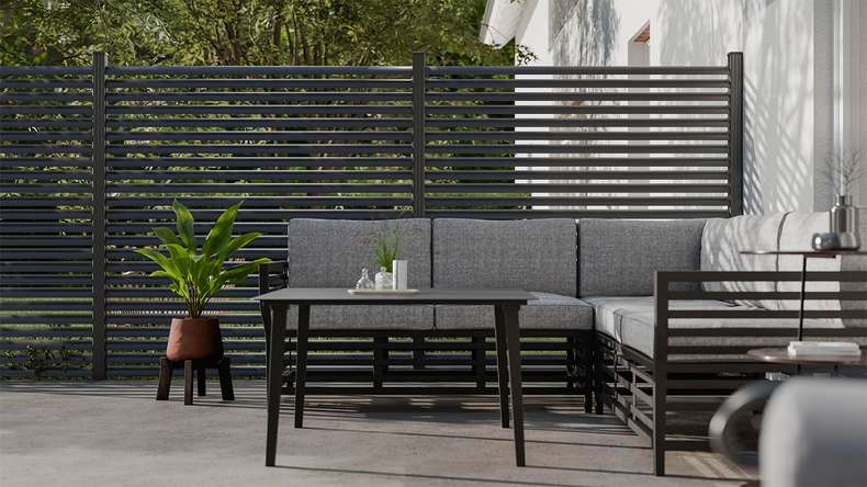 planeo Gardence Metallic Ellipse - Recinzione da giardino in alluminio quadrata Antracite | DB703