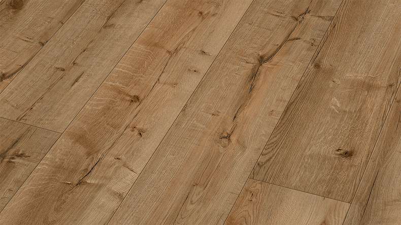 Pavimento di design MEISTER in vinile rigido RM 500 S - 20198 Fascia in ottone | isolamento acustico integrato (400050-1522225-20198)