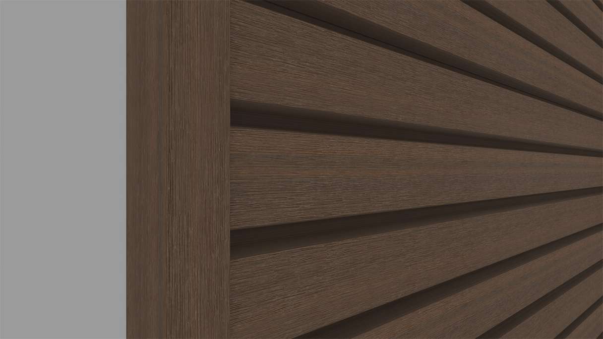 planeo LINEA Wide - Rivestimento per facciate in WPC CoEx, colore Ipe marrone, 2900 x 181 mm