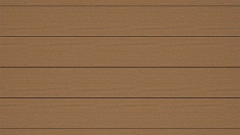 planeo ANTIKWoodline - Listello per terrazza rivestito in WPC CoEx, profilo composito leggero - Teak birmano 3 m - rustico/spazzolato liscio