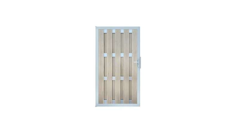 planeo Gardence Premade - Porta BPC DIN Sinistro BiColor Sabbia 100 x 180 x 4,0cm - telaio argento