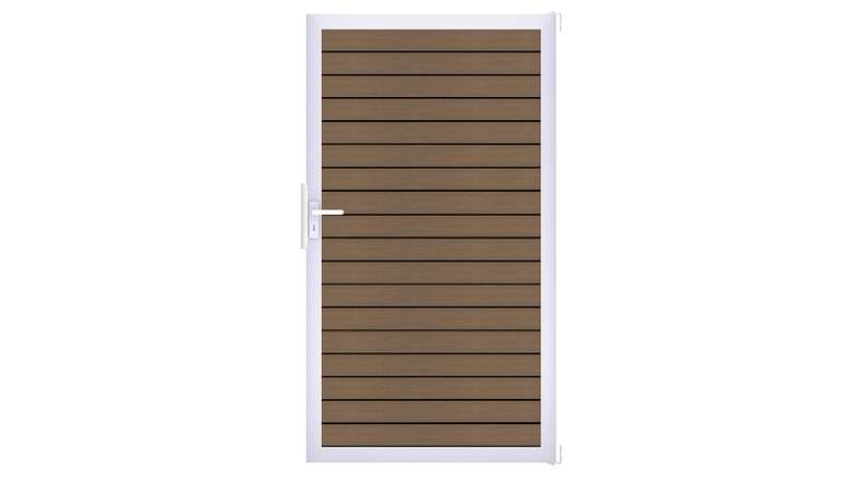 planeo Gardence Trendy - Porta universale BPC-Rhombus - Teak coestruso con telaio in alluminio argento | EV1