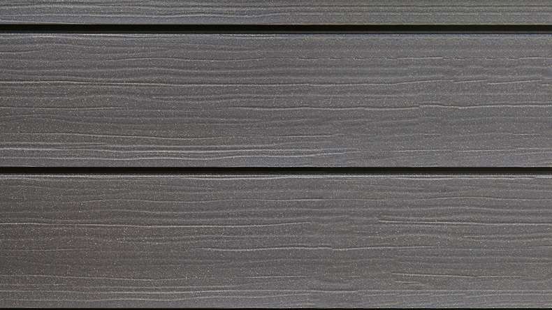 planeo Fassado - Rivestimento facciata a fasce romboidale WPC Grigio lava Prime