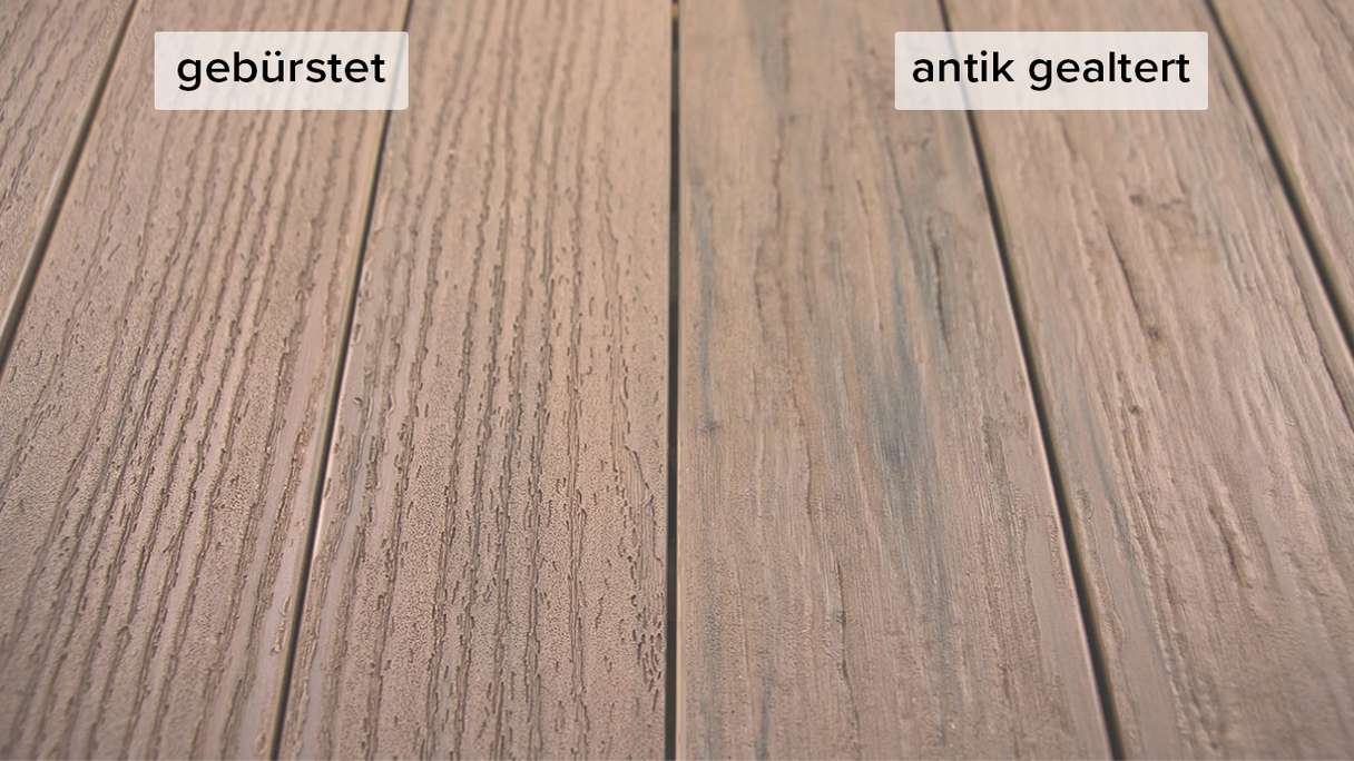 planeo TitanWood - Tavola massiccia 4m marrone-grigio antico invecchiato/spazzolato