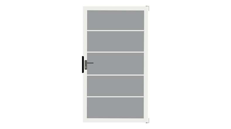 planeo Gardence Flair - Porta in vetro DIN Sinistro strisce di blocco con telaio in alluminio 100 x 180cm