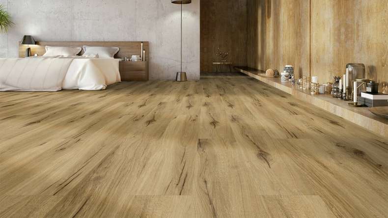 Gerflor Klick Vinyl - Senso Premium Rigid Acoustic Bambi fauve | Isolamento acustico integrato (40441629)