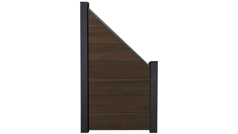 planeo Gardence Strong XL - Recinzione in BPC smussata in Noce Co-ex
