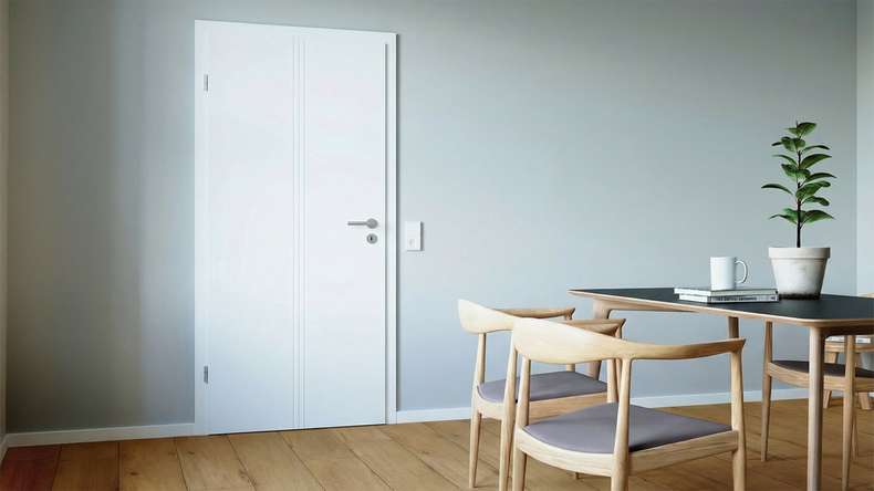 porta interna di design planeo PUREA Vivo 7 laccato bianco 9003 design edge | laccato - 1985 x 610|735|860|985 mm
