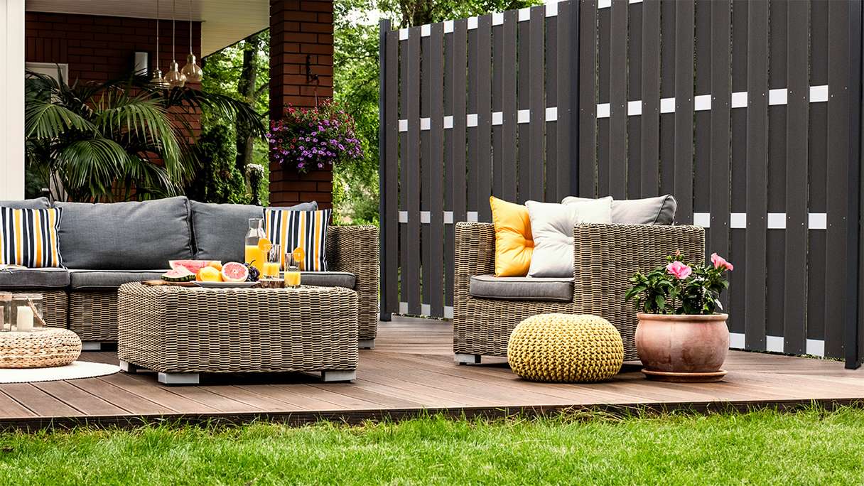 planeo Gardence Premade - Recinzione in BPC Quadrata antracite 180 x 180cm