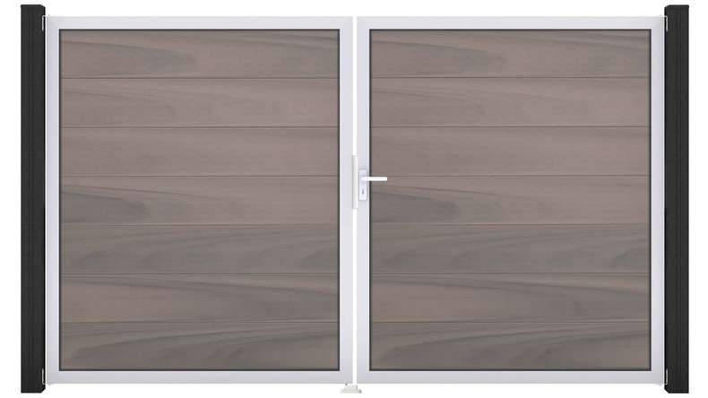 planeo Gardence Strong XL - Porta BPC - DIN Destro 2 ante Bicolore co-ex con telaio in alluminio argento