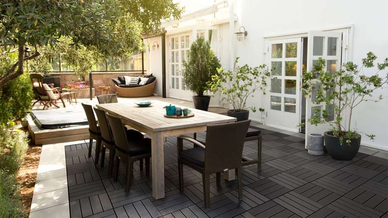 planeo pavimenti WPC piastrella per patio antracite 30x30 cm - 6 pz.