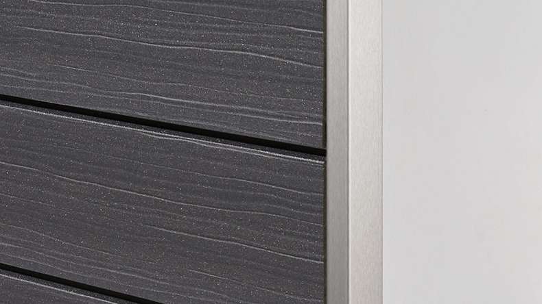 planeo Fassado - WPC rivestimento facciata a fasce romboidali Prime grigio basalto Piccolo 6 m