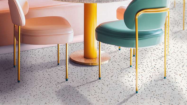 Gerflor Klick Vinyl Rigid - Creation 55 Clic Acoustic Confetti Cobalt | Isolamento acustico integrato (61261745)